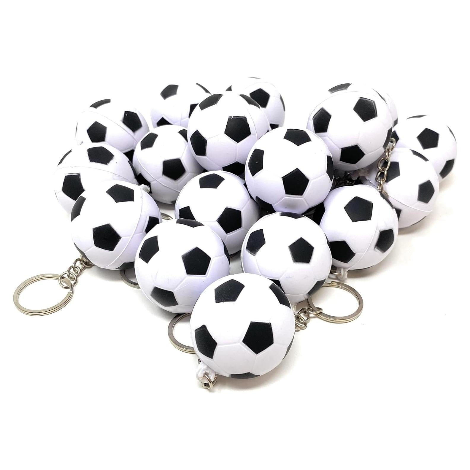 Paquete de 20 llaveros de fútbol de espuma - 5.08 cm