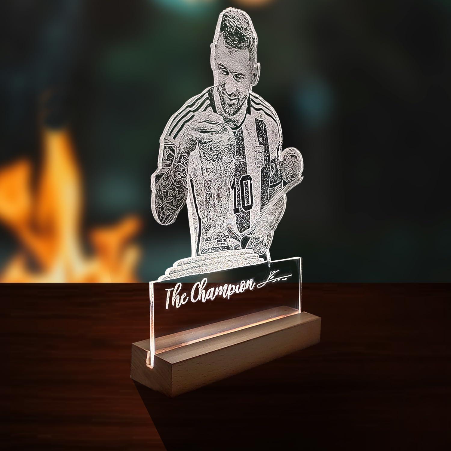 Lámpara de Mesa LED Lionel Messi Copa del Mundo 22 cm