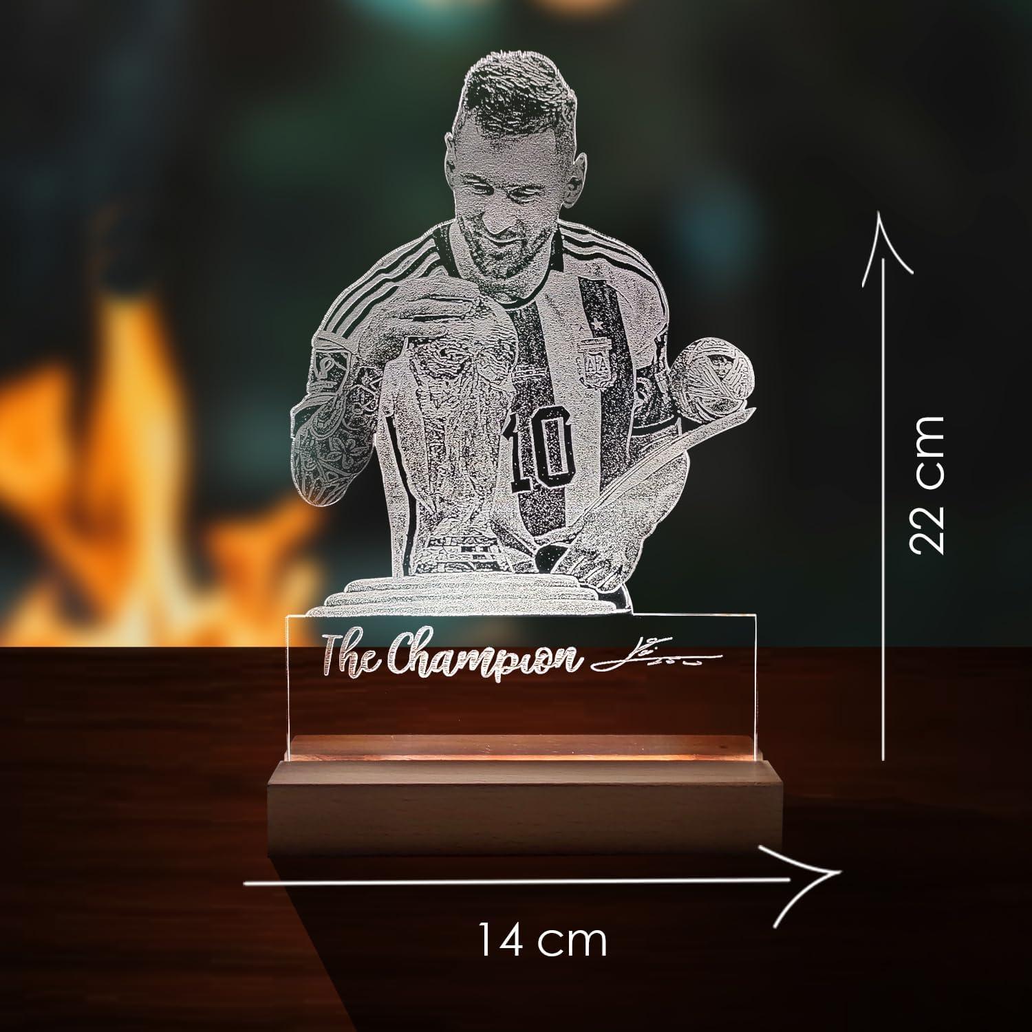 Lámpara de Mesa LED Lionel Messi Copa del Mundo 22 cm