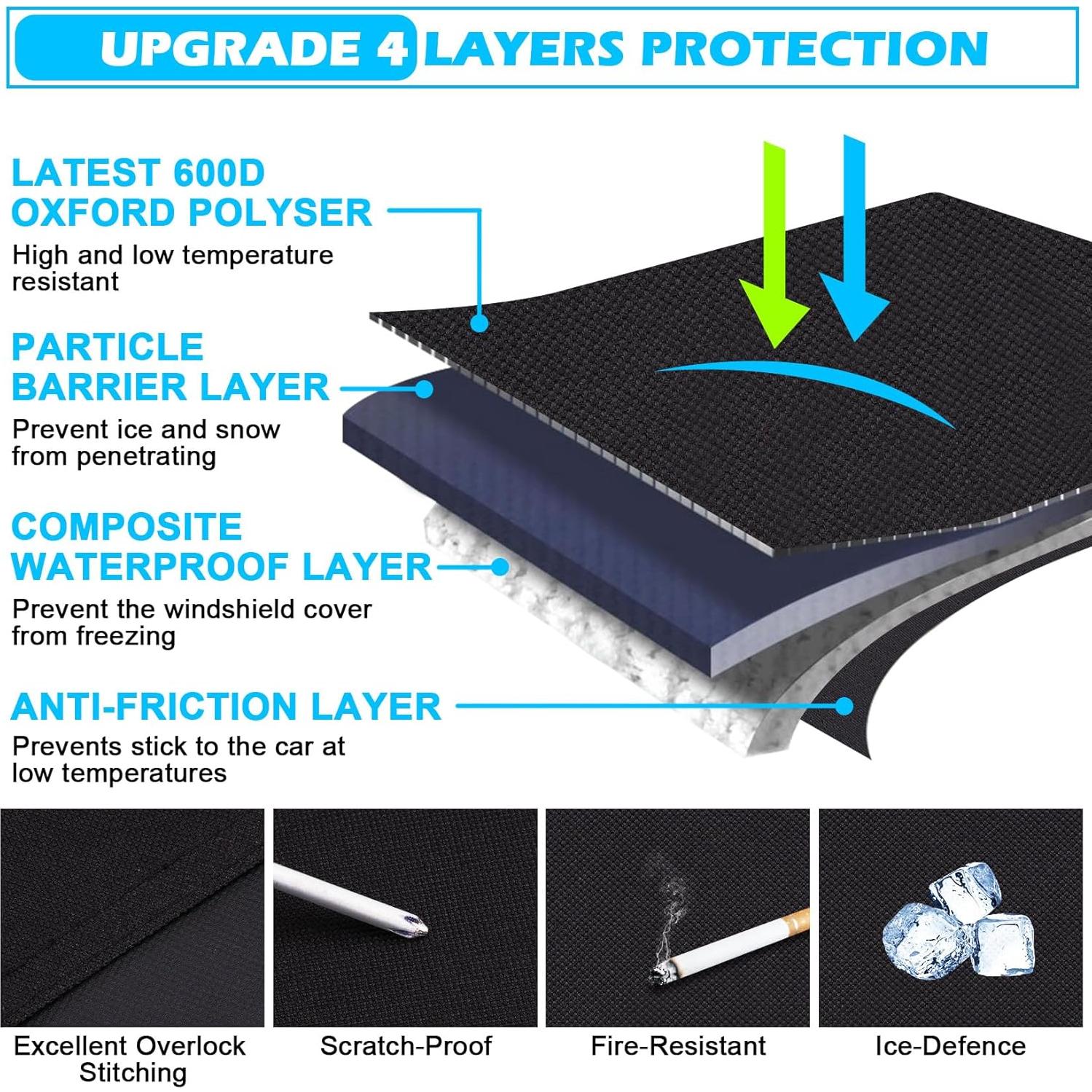 Cubierta de Parabrisas Tevlaphee para Hielo y Nieve 600D