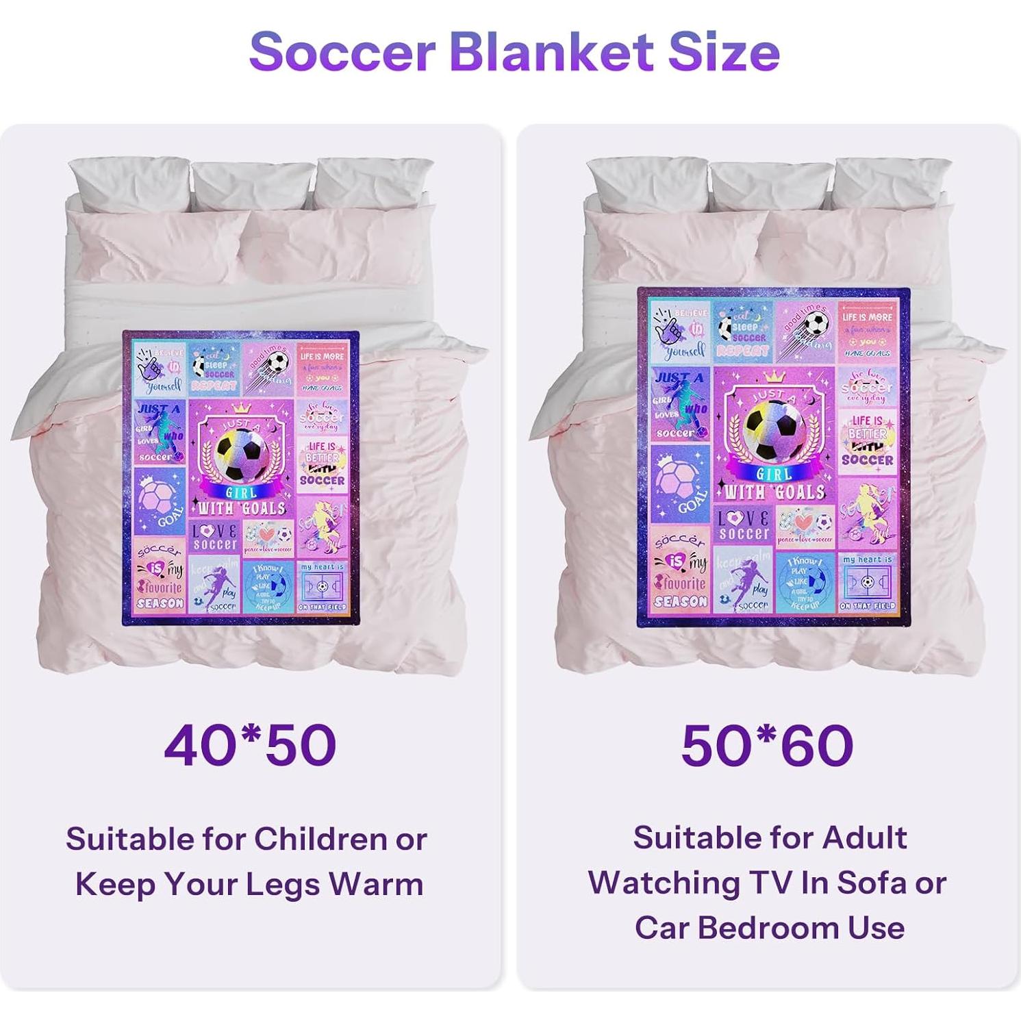 Manta de Fútbol para Niñas LARIAU 127x152cm Franela Suave