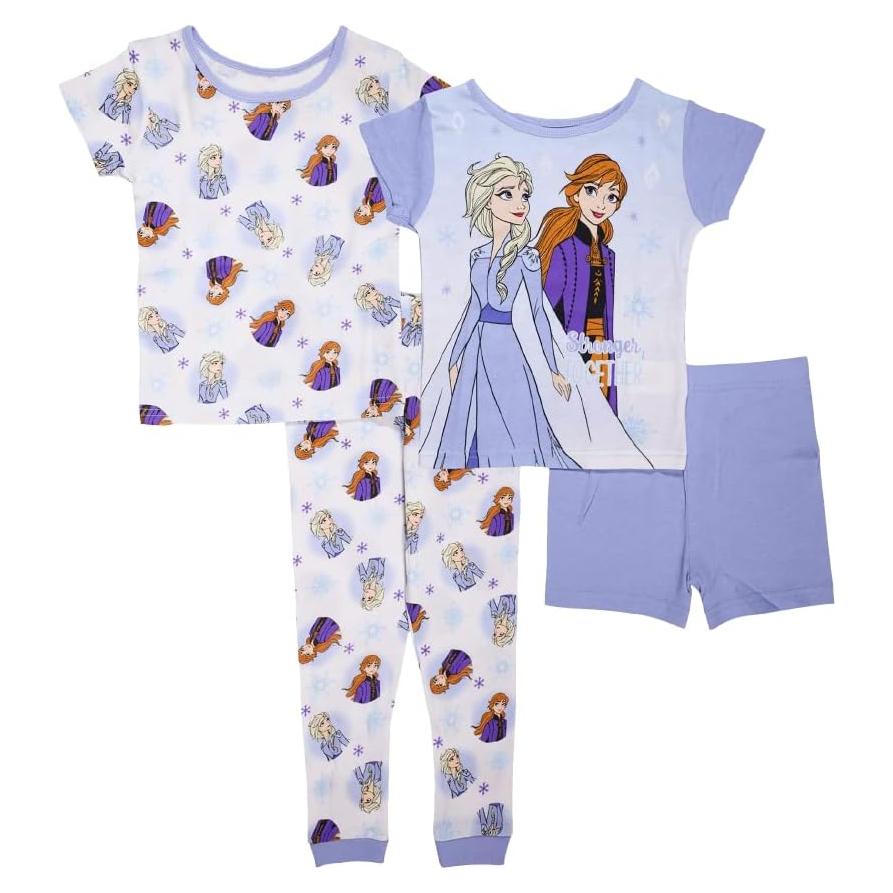 Pijama 4 Piezas Disney Frozen 2 Niñas Algodón Suave
