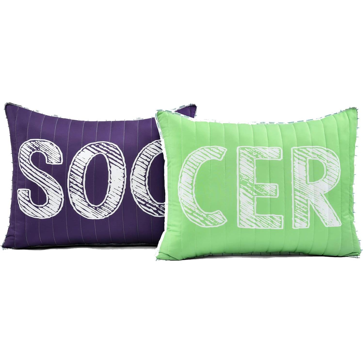 Juego de Ropa de Cama de Fútbol Lush Decor Doble 5 Piezas Púrpura