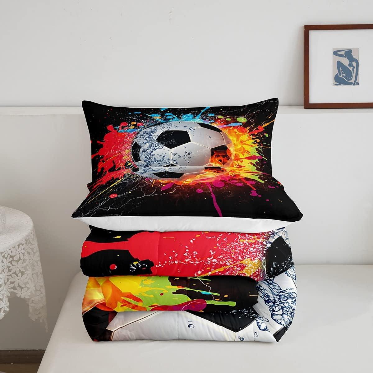 Juego de Edredón Completo Erosebridal Fútbol Moderno 3 Piezas