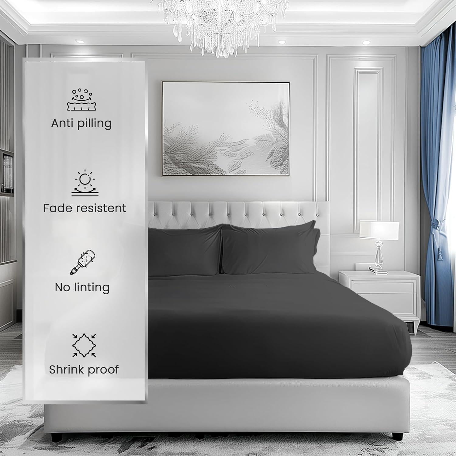 Sábanas Queen Chateau Home Collection 1000 Hilos Algodón Sateen