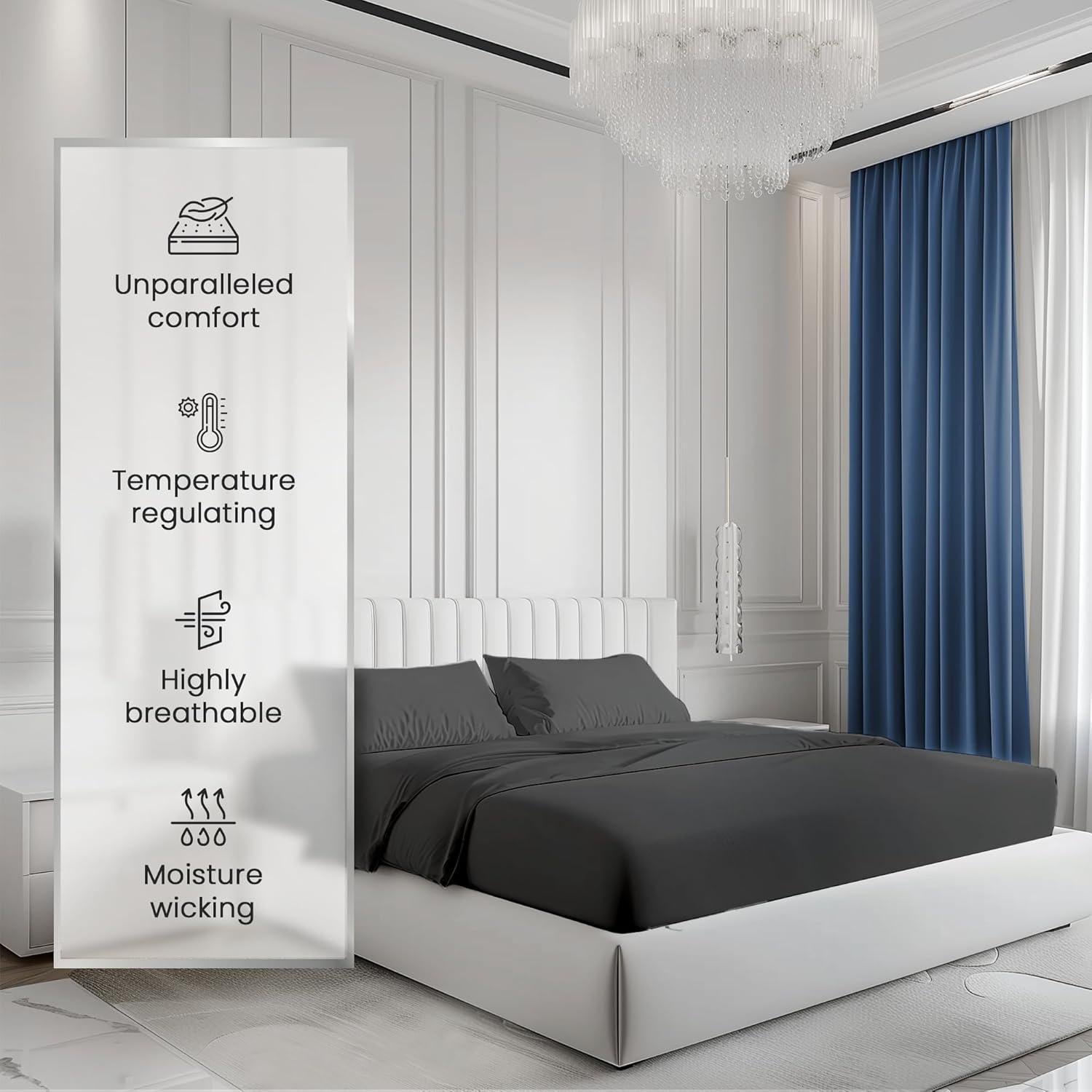 Sábanas Queen Chateau Home Collection 1000 Hilos Algodón Sateen