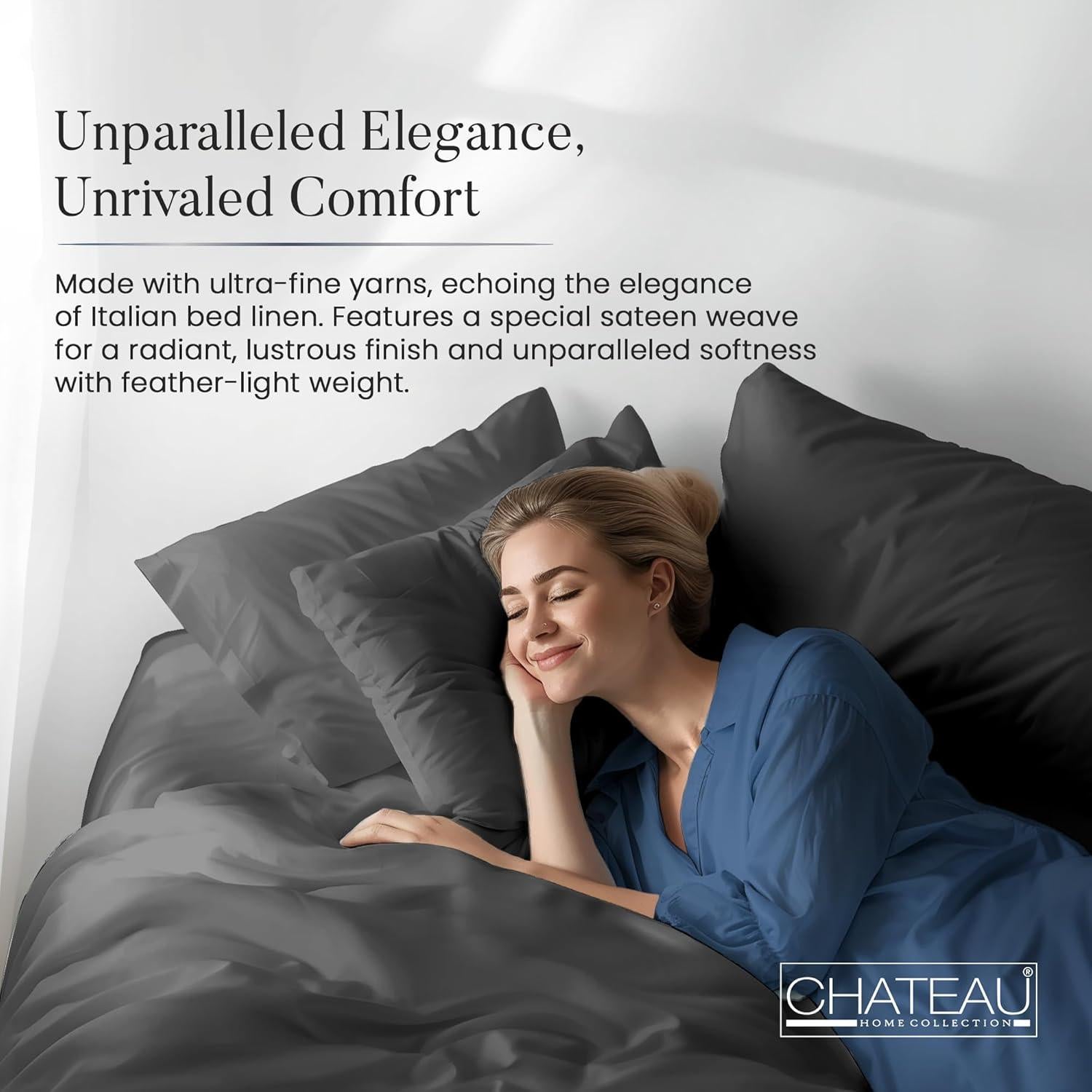 Sábanas Queen Chateau Home Collection 1000 Hilos Algodón Sateen