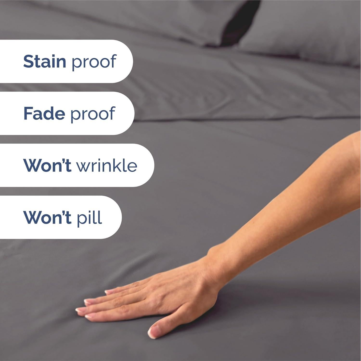 Juego de Sábanas King CGK Unlimited 4 Piezas Microfibra Gris