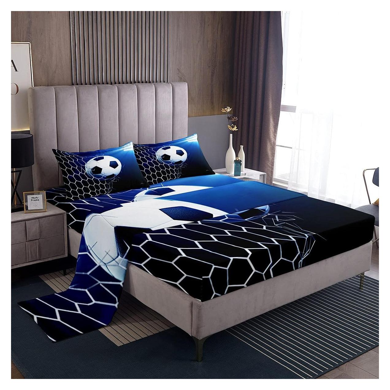 Juego de Sábanas Completo Feelyou 3D Fútbol Microfibra