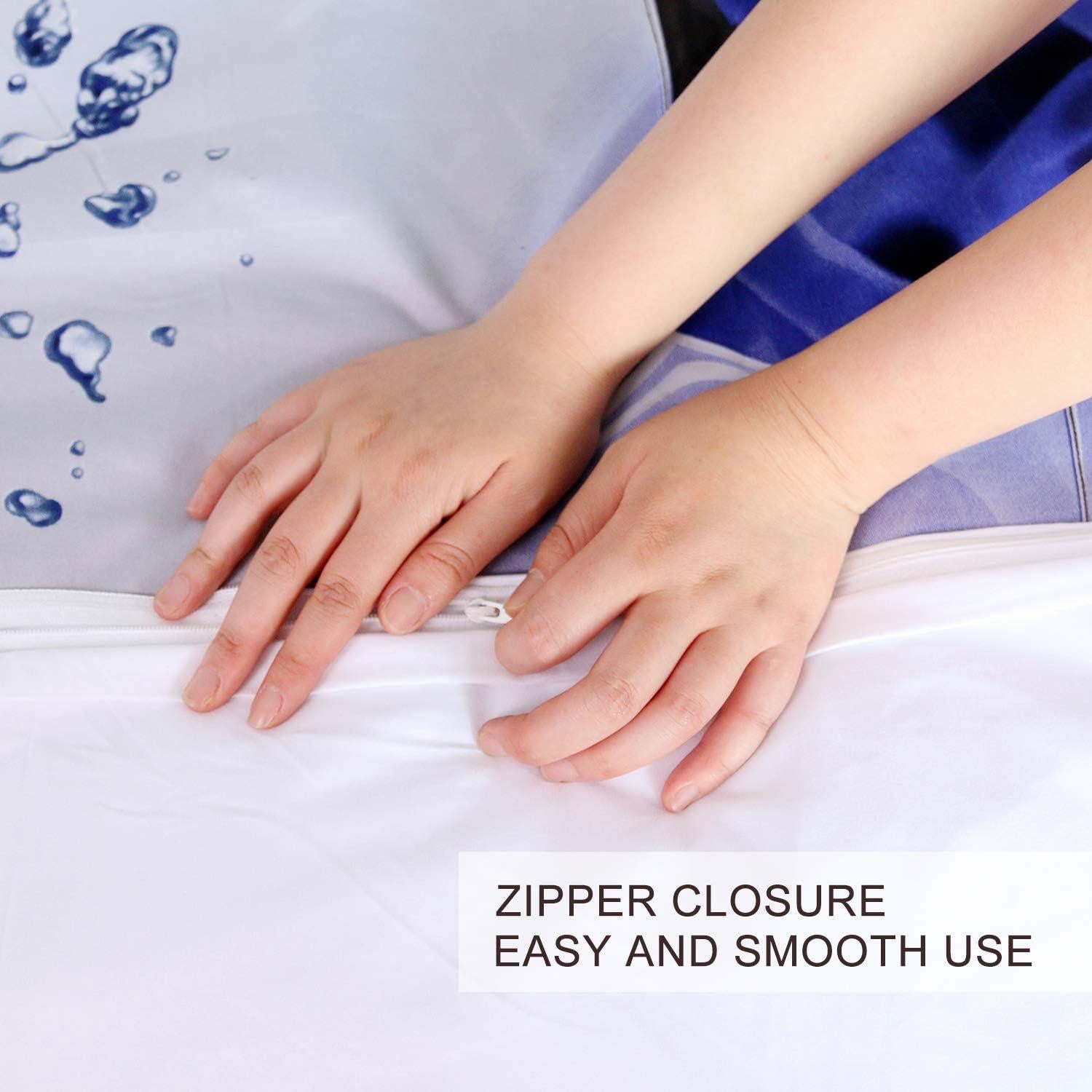 Cubierta de Edredón BlessLiving Fútbol Queen 3 Piezas Azul