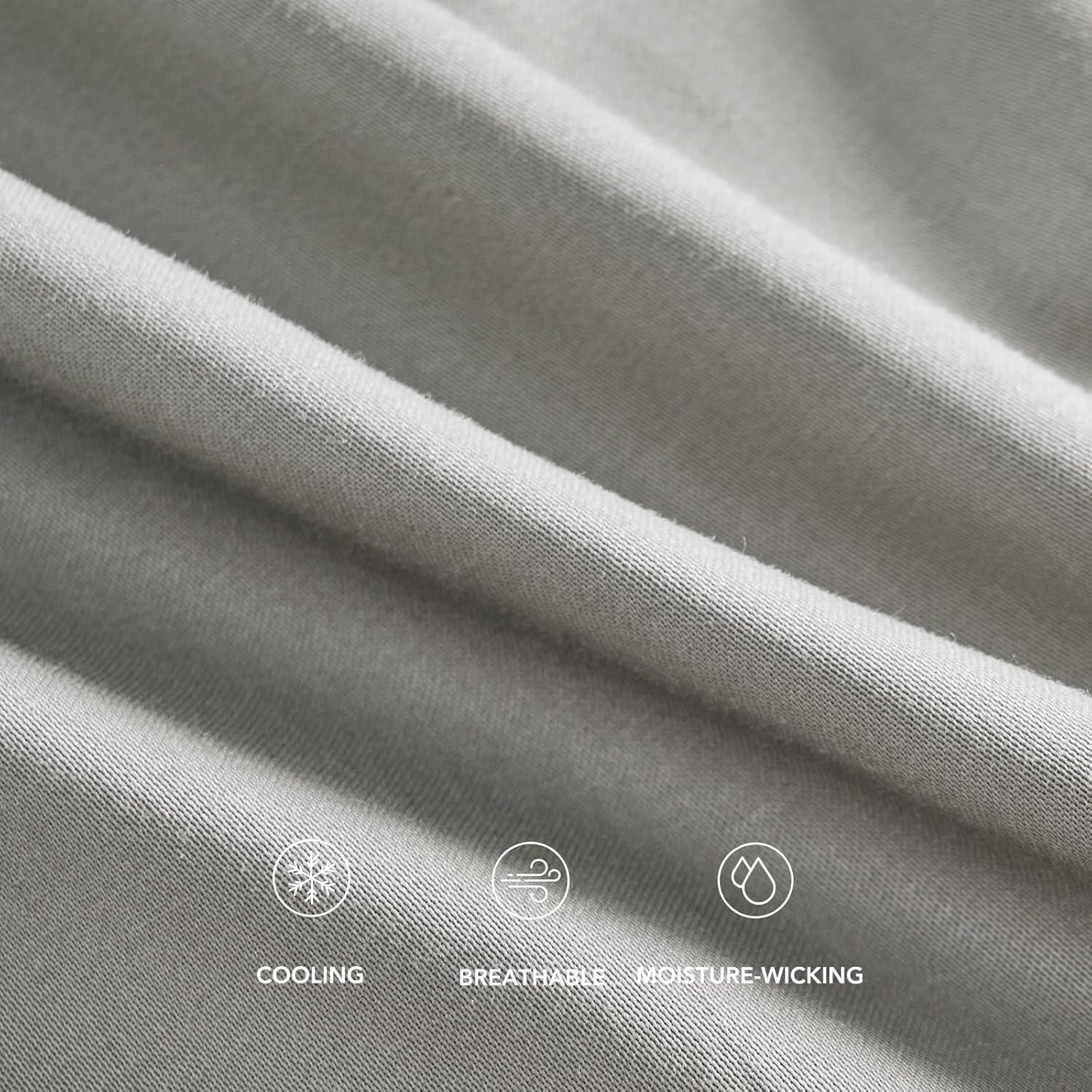 Juego de Sábanas Cooling Queen EVERGRACEHOME 4 Piezas Gris