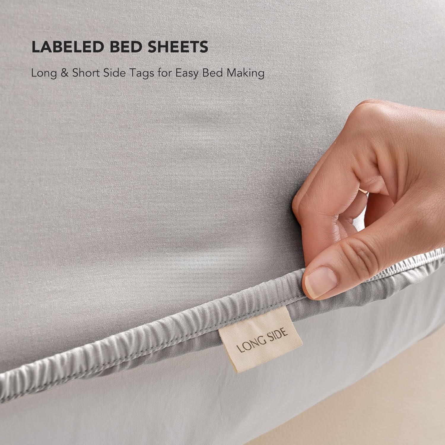 Juego de Sábanas Cooling Queen EVERGRACEHOME 4 Piezas Gris