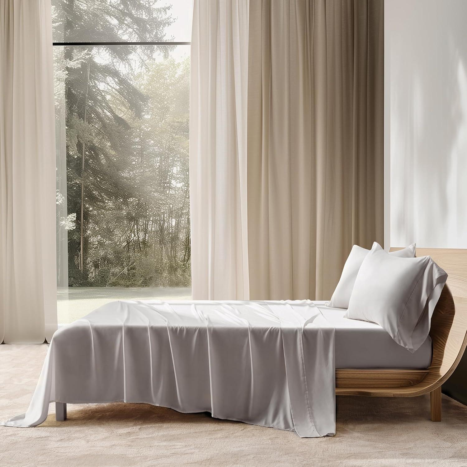 Juego de Sábanas Cooling Queen EVERGRACEHOME 4 Piezas Gris