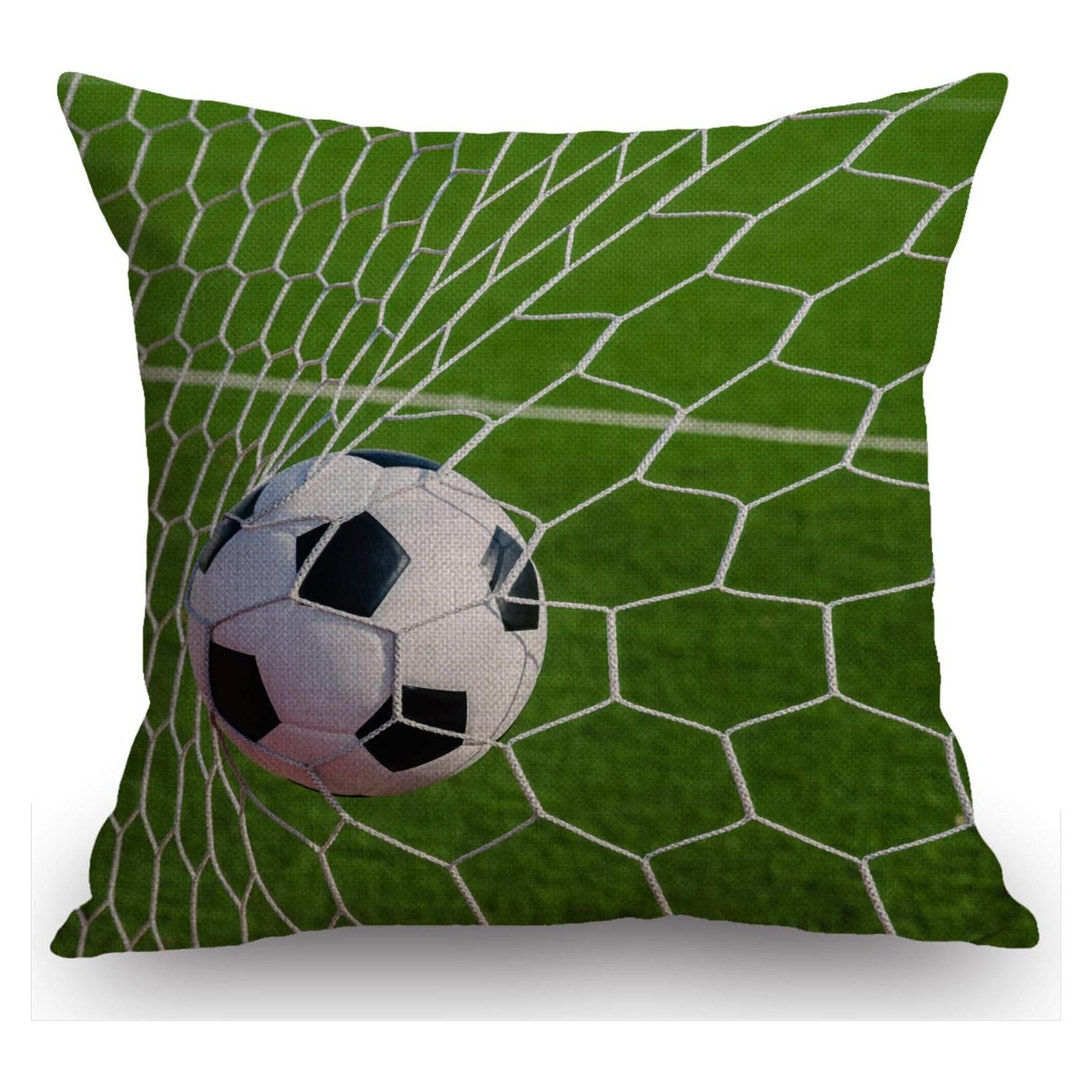 Funda de Almohada Decorativa Swono 45x45 cm Fútbol Rústica