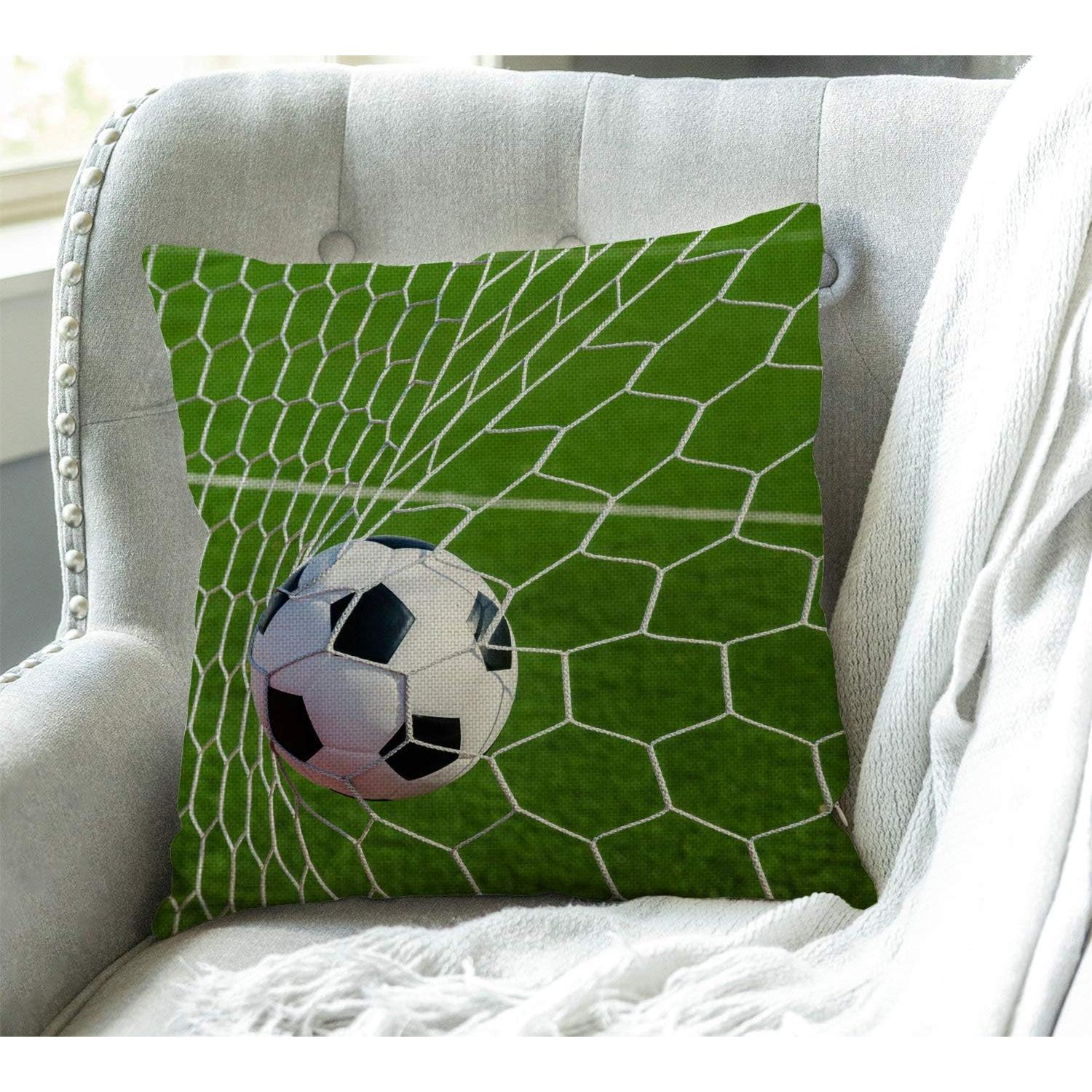 Funda de Almohada Decorativa Swono 45x45 cm Fútbol Rústica