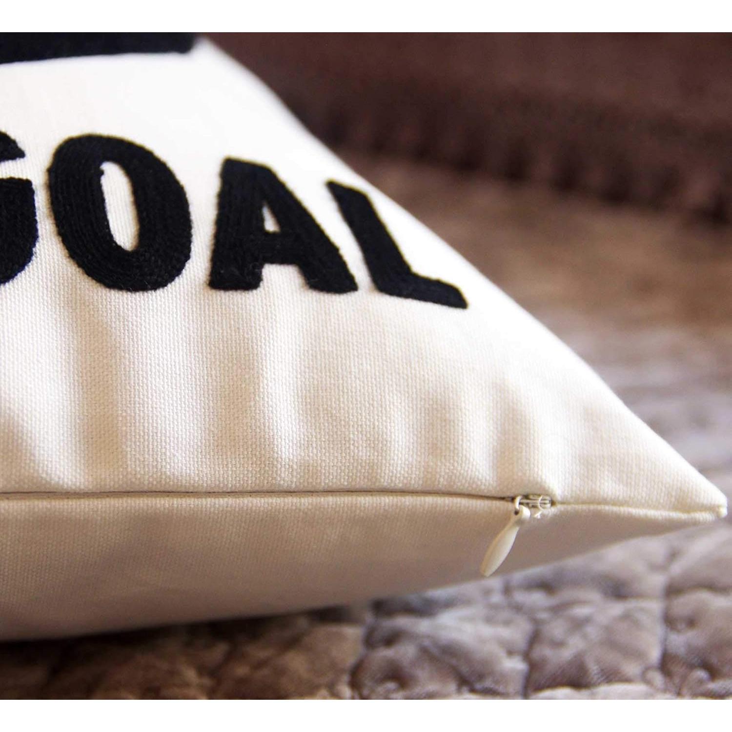 Funda de Almohada Decorativa DECOPOW Fútbol Bordado 45x45 cm