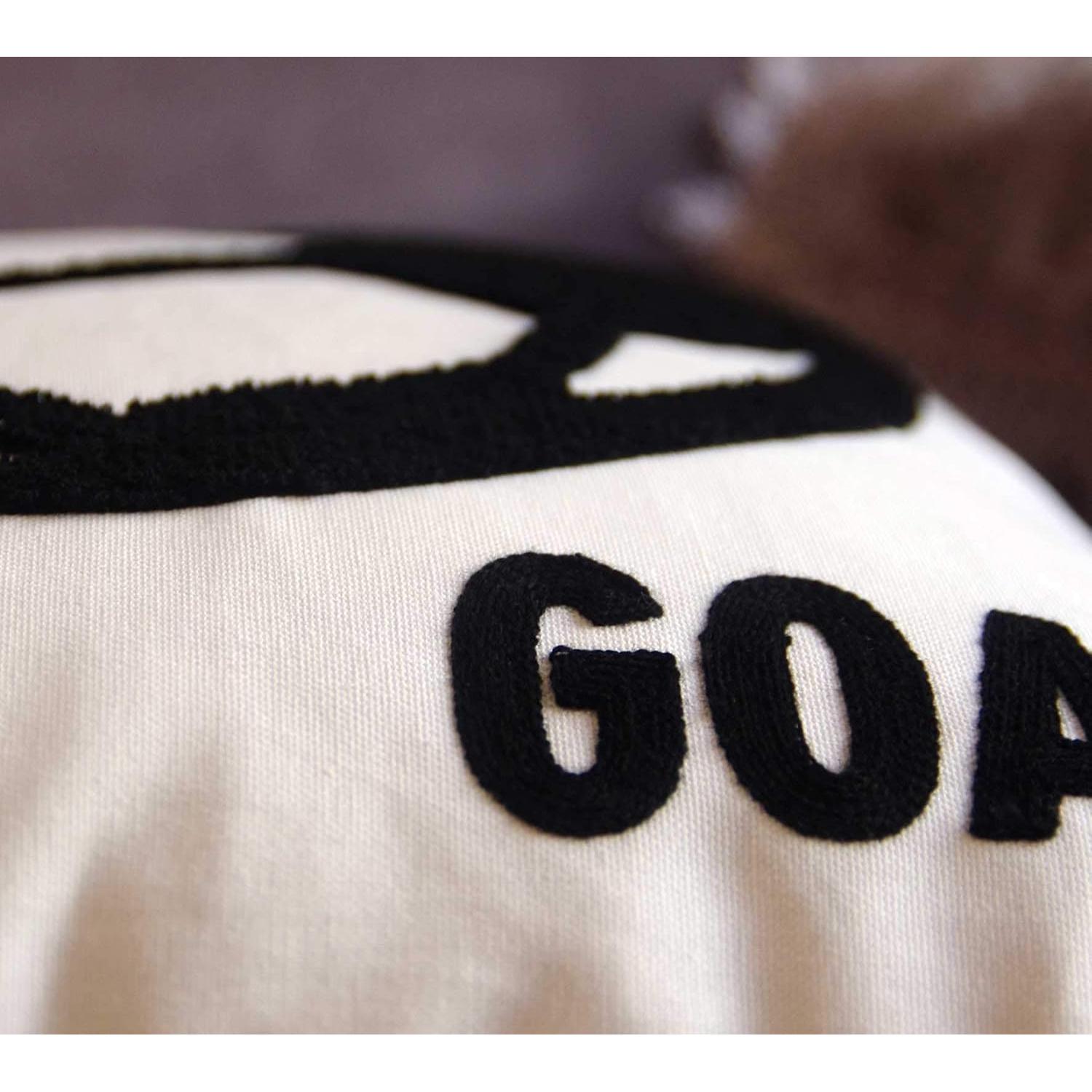 Funda de Almohada Decorativa DECOPOW Fútbol Bordado 45x45 cm