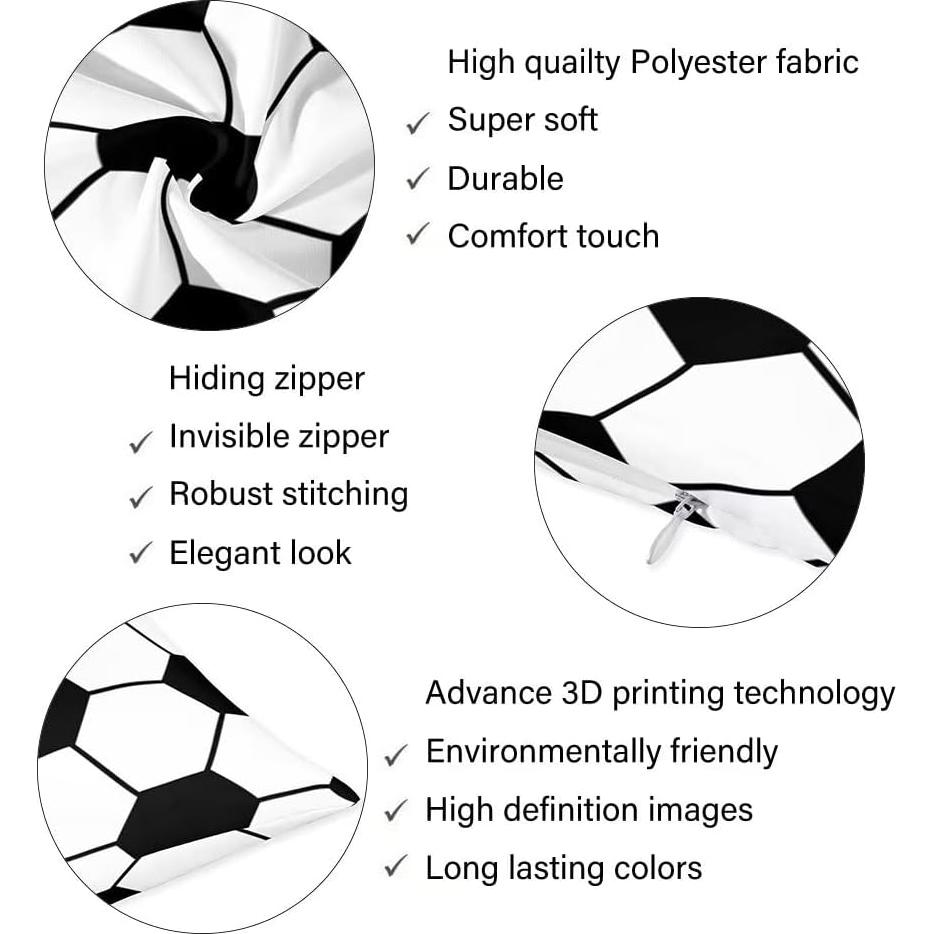 Funda de Cojín Decorativa YUDILINSA 50x76 cm Fútbol