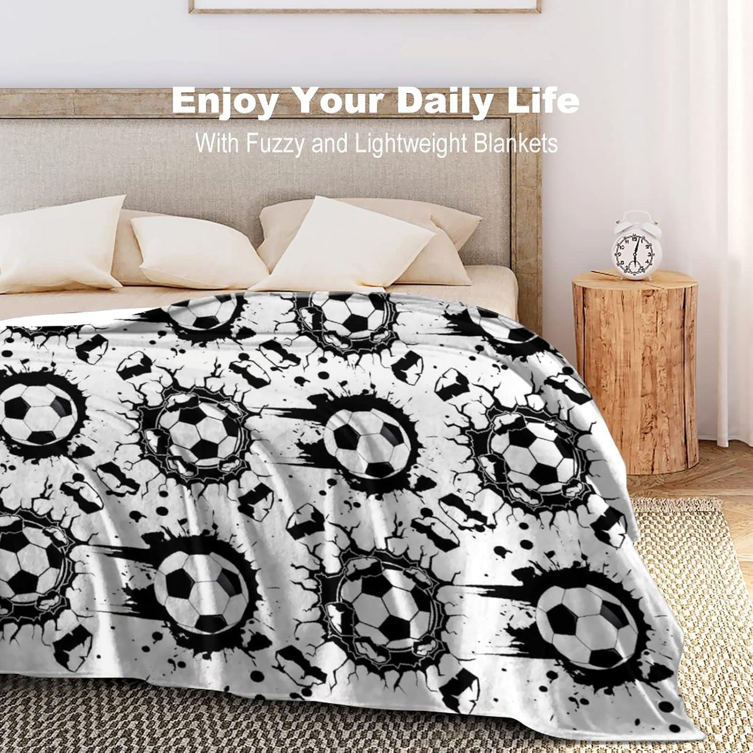 Manta Lanzar de Fútbol EQWQV 127x102 cm Franela Suave