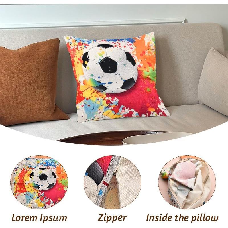 Funda de Almohada de Fútbol ShiQiao Spl 45x45cm con Cremallera