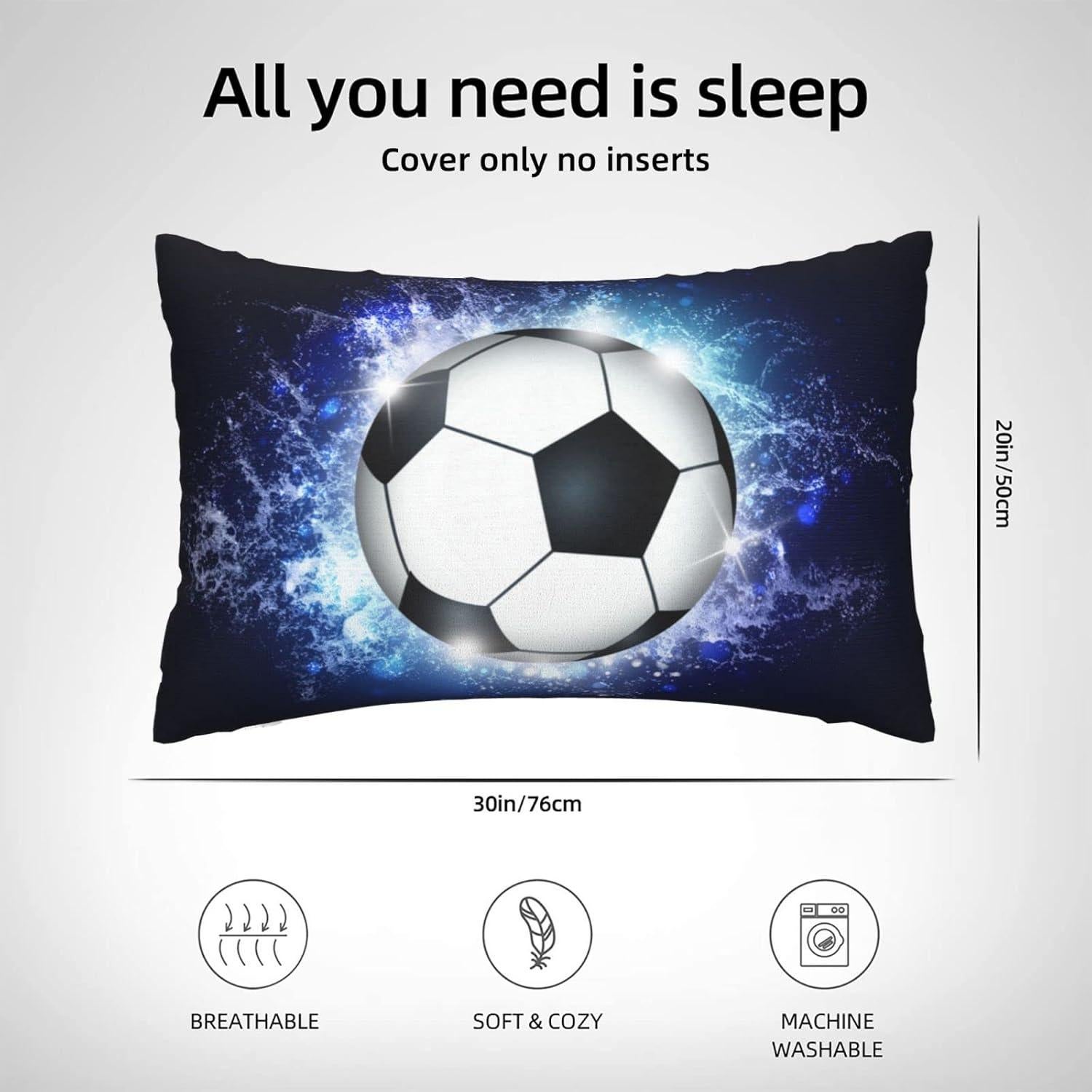 Funda de Cojín Deportivo SNAPMADE 76x50 cm Pelota de Fútbol