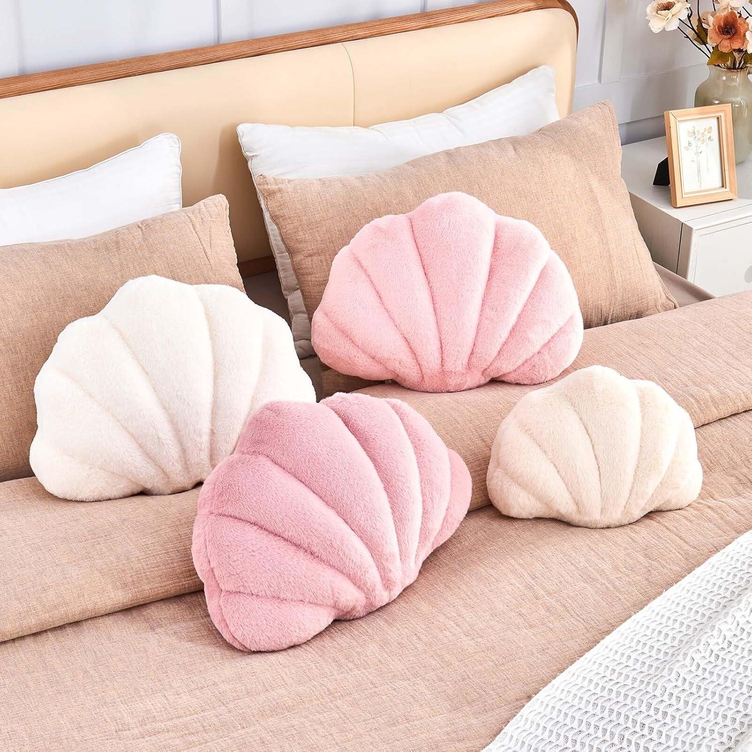 Almohada Decorativa VBGYA Concha Marfil 33x25 cm Rosa Claro