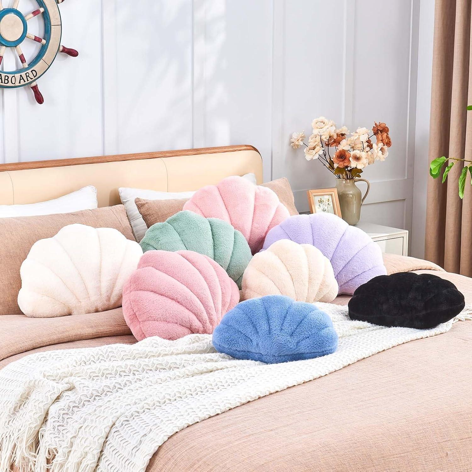 Almohada Decorativa VBGYA Concha Marfil 33x25 cm Rosa Claro