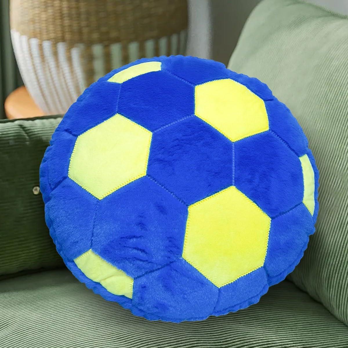 Almohada Decorativa de Peluche KUCCO-PILLOW Balón Fútbol Azul 39.88 cm
