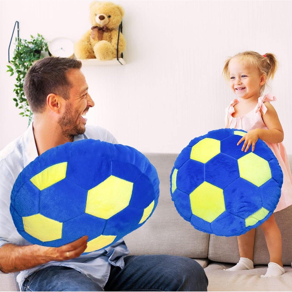Almohada Decorativa de Peluche KUCCO-PILLOW Balón Fútbol Azul 39.88 cm