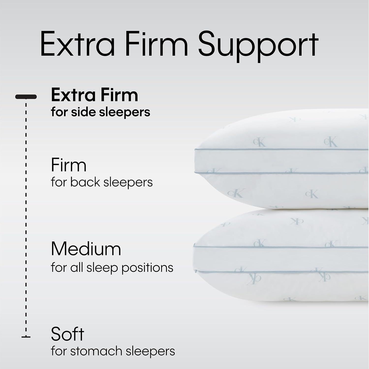 Conjunto 2 Almohadas King Calvin Klein Logo Extra Firme 50.8x91.4cm