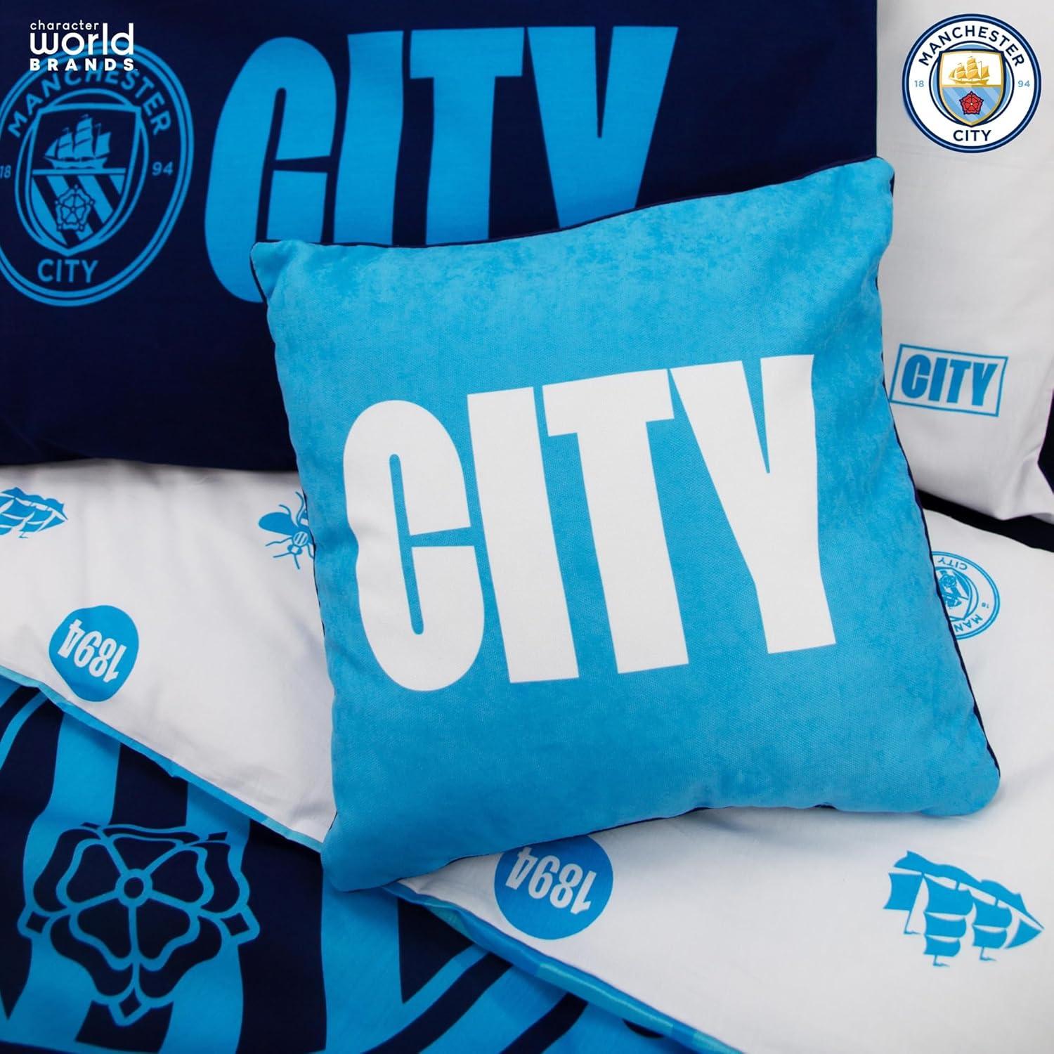 Cojín Cuadrado Manchester City FC 40x40 cm Algodón Azul