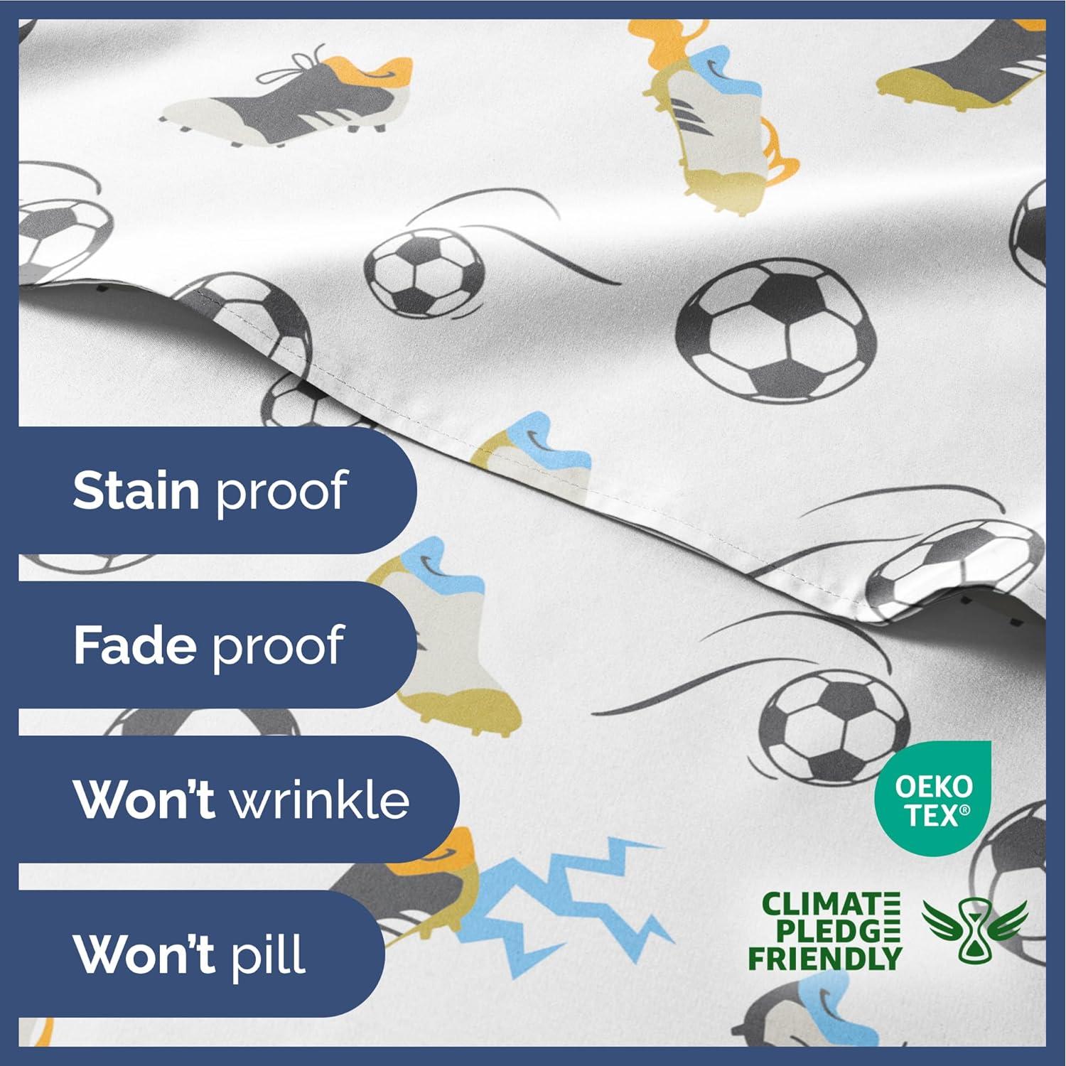 Juego de Sábanas Queen CGK Unlimited Fútbol 4 Piezas Microfibra