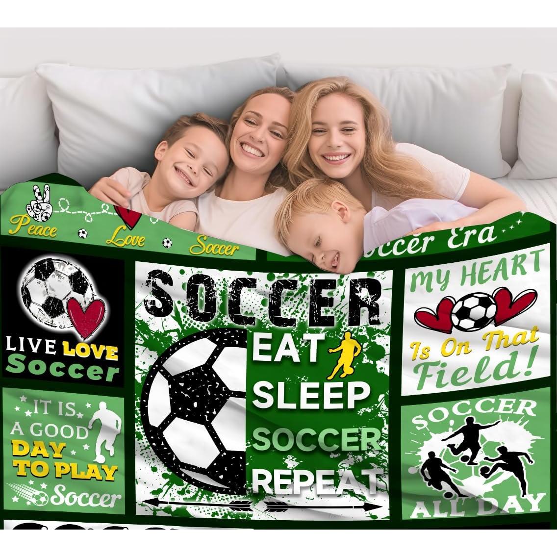 Manta de Franela Nukeep Fútbol 127x102cm para Niños y Adultos