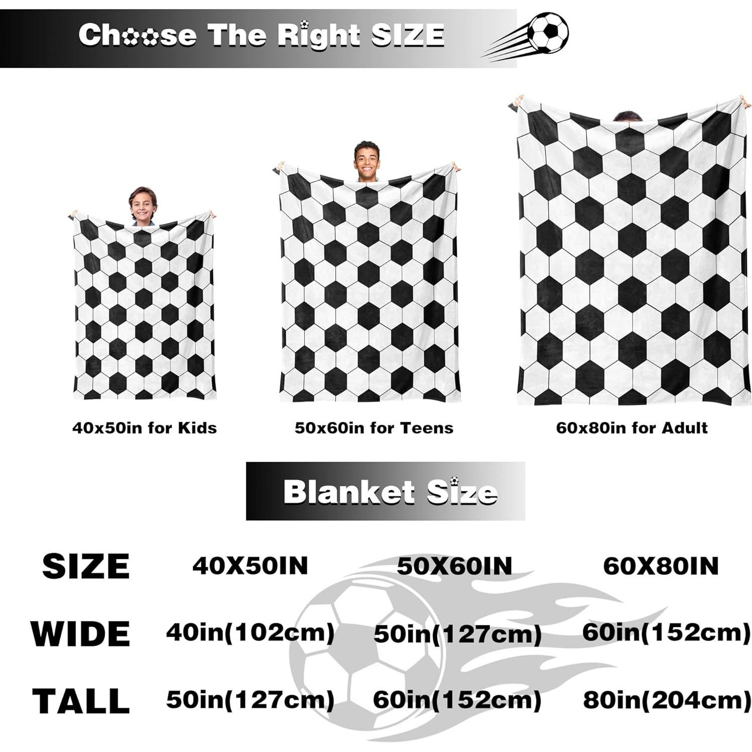 Manta de Fútbol NHBTGSF 101.6x127 cm Suave y Ligera