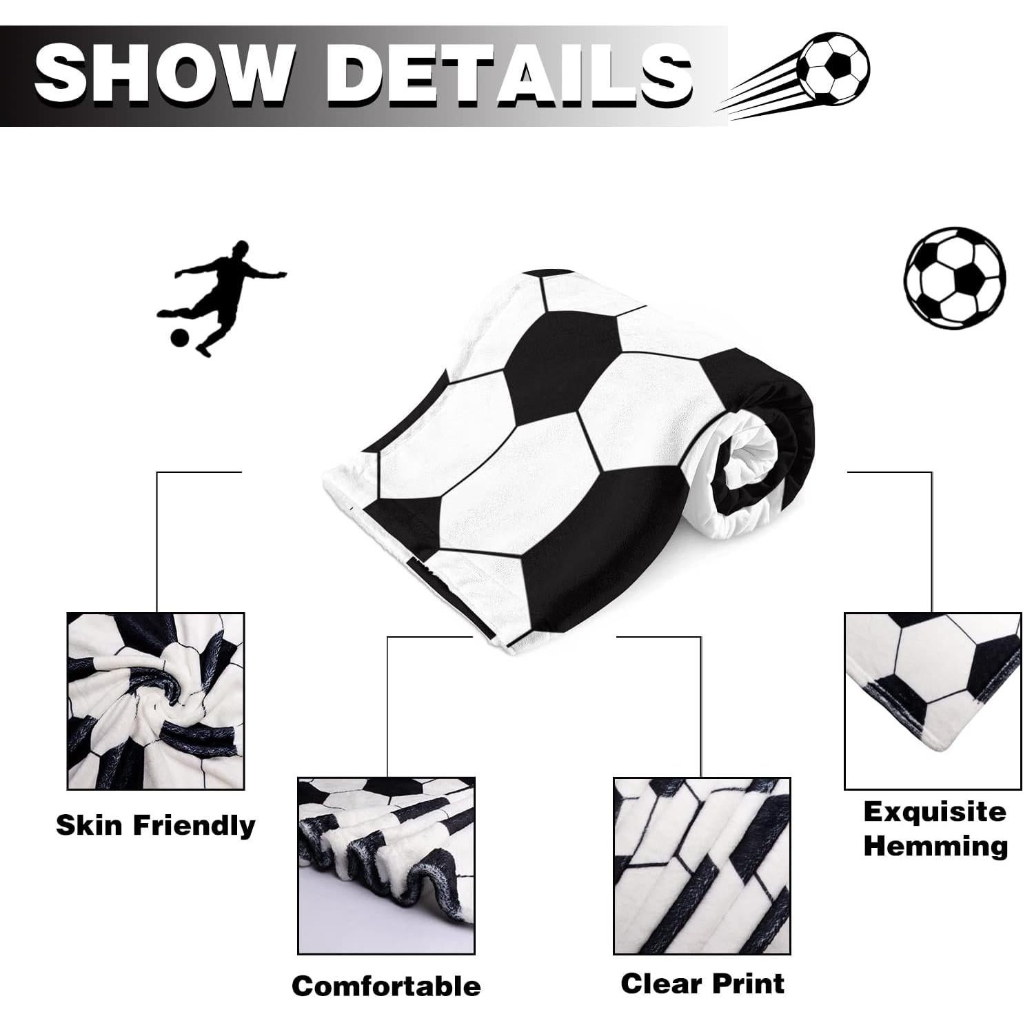 Manta de Fútbol NHBTGSF 101.6x127 cm Suave y Ligera