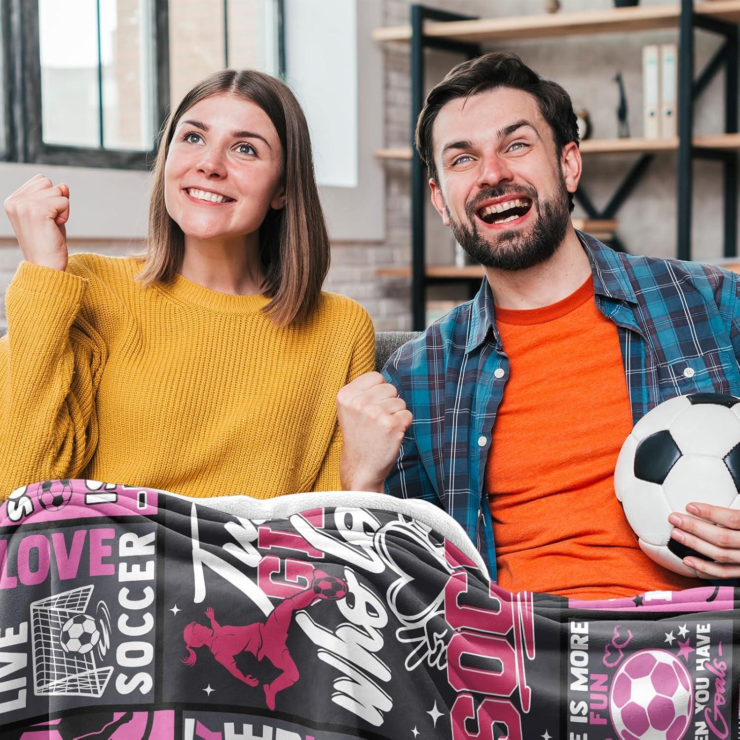 Manta de Fútbol VHIKMLY 152.4x127cm Flanela para Chicas