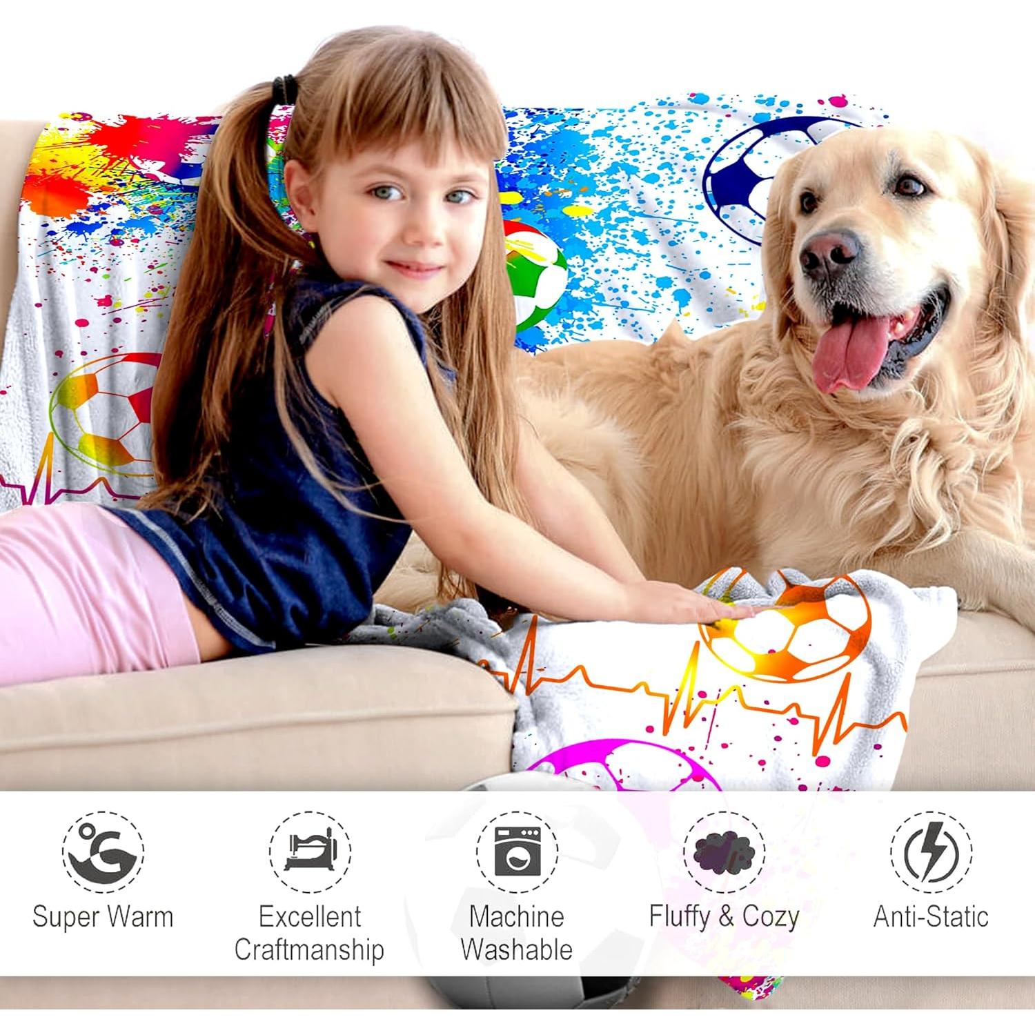 Manta de Fútbol Franela COLDRICH 127x102 cm Suave y Ligera