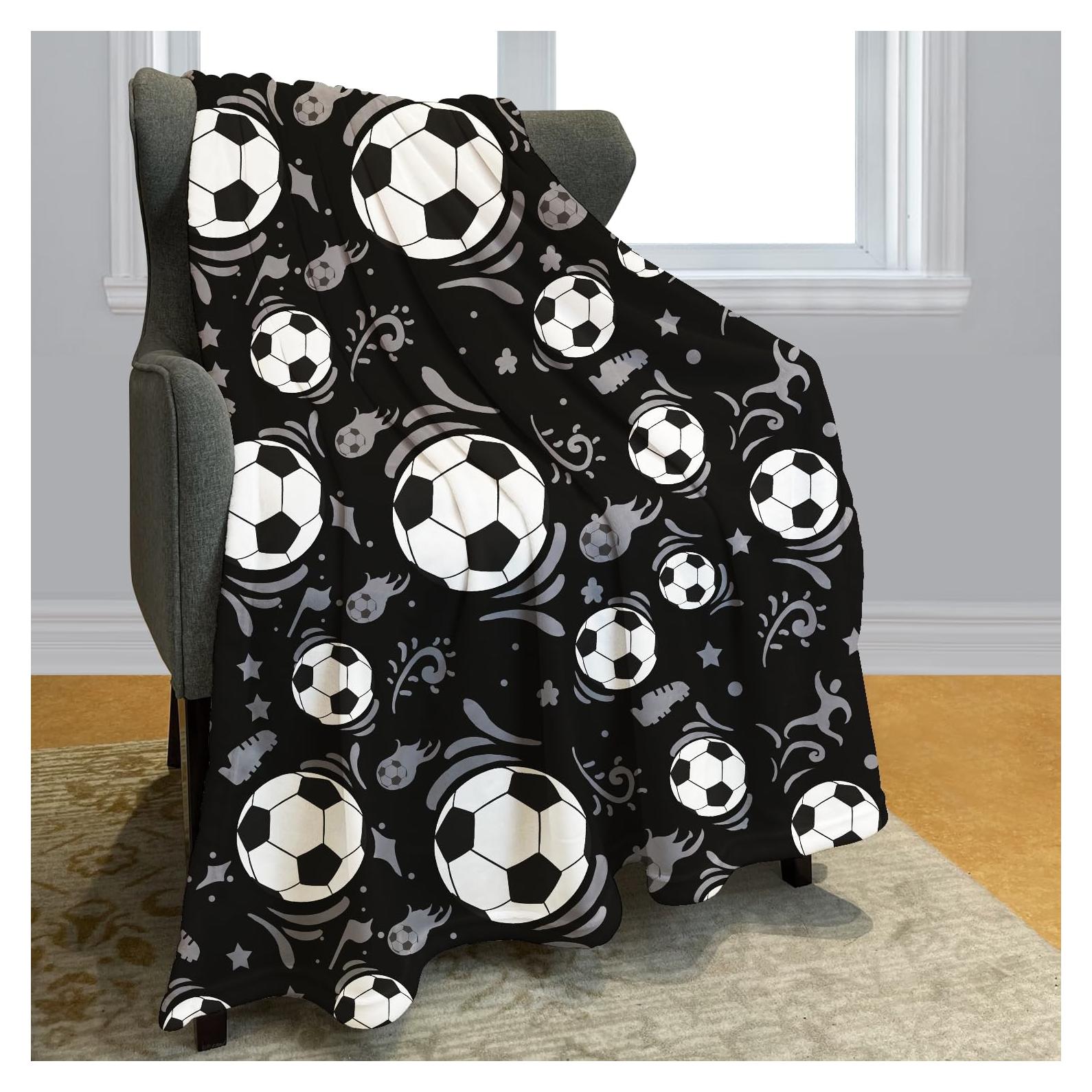 Manta de Fútbol WMBLKT 152x203 cm Suave y Ligera