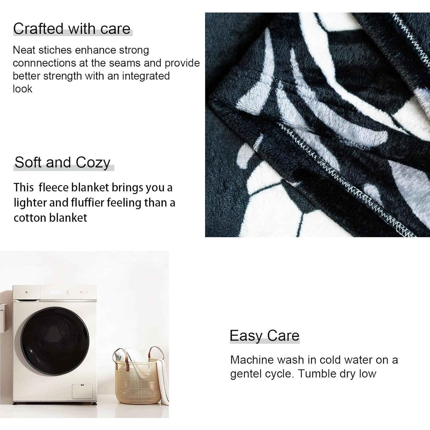 Manta de Fútbol WMBLKT 152x203 cm Suave y Ligera