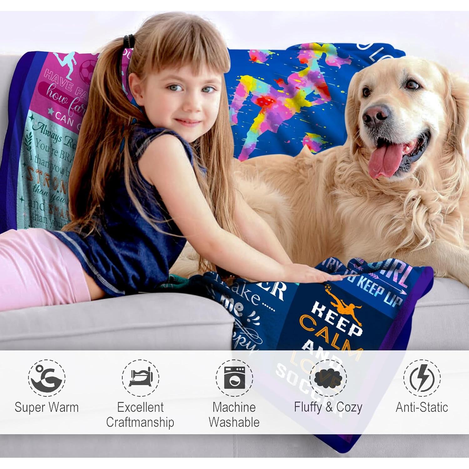 Manta de Fútbol Franela DNJHUY 127x102 cm Ultra Suave