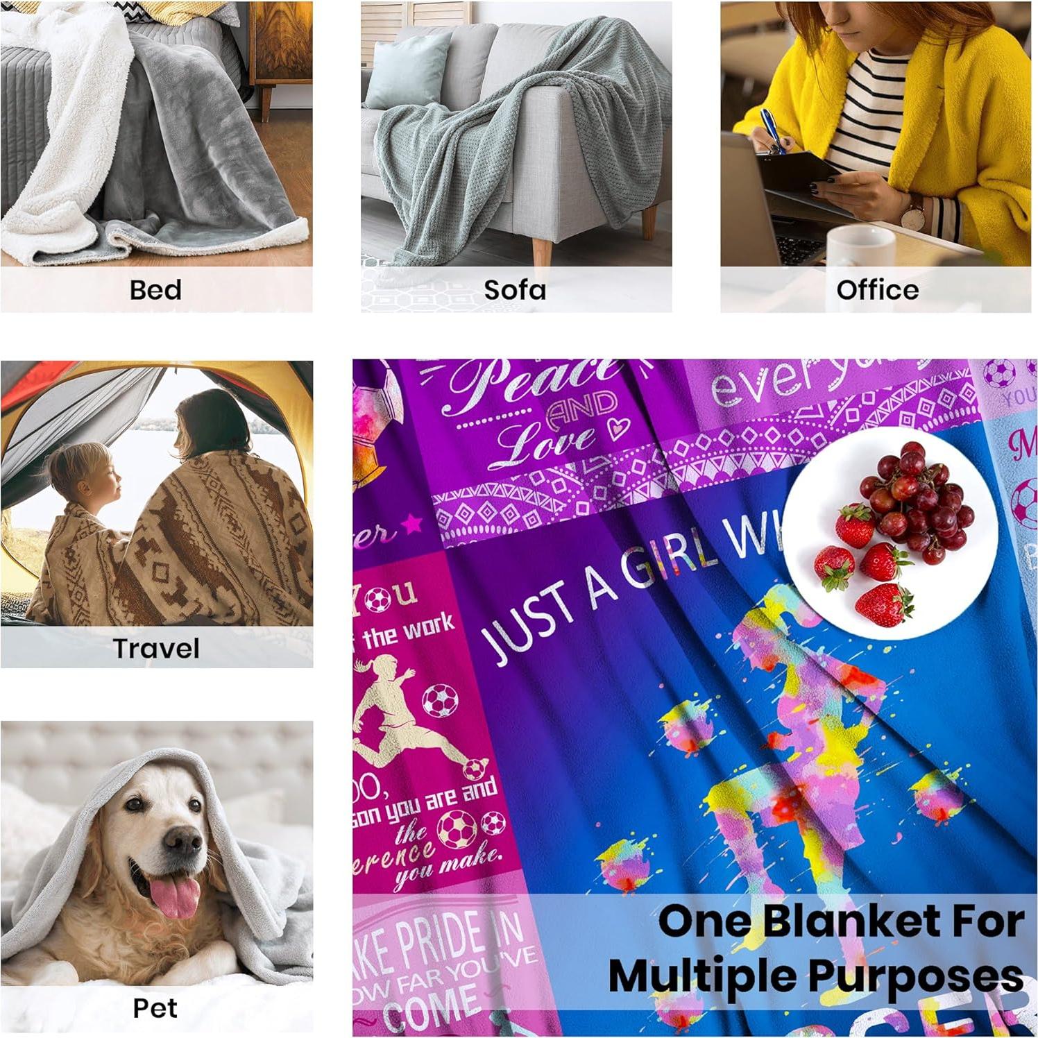 Manta de Fútbol Franela DNJHUY 127x102 cm Ultra Suave