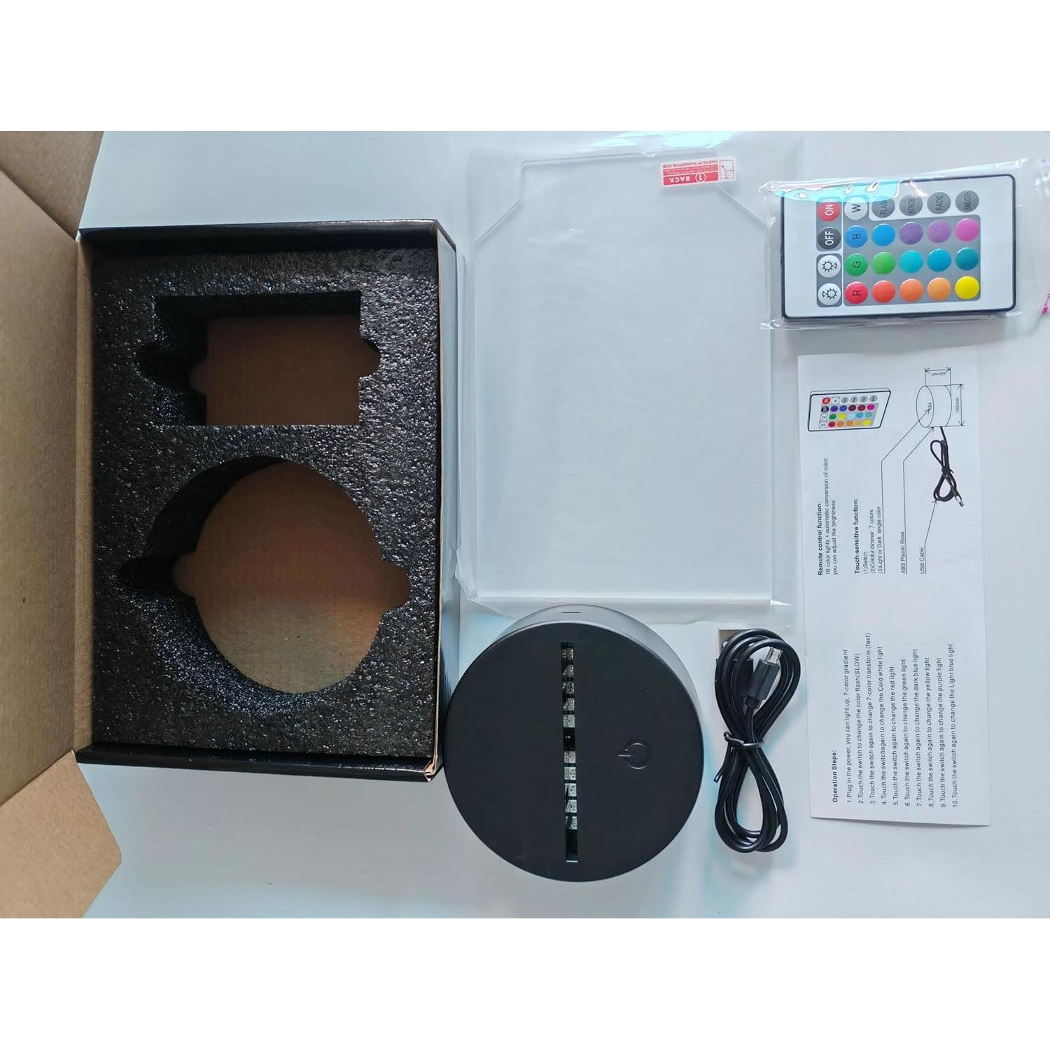 Lámpara LED 3D Jugador de Fútbol 10 - Iluminación Verde USB