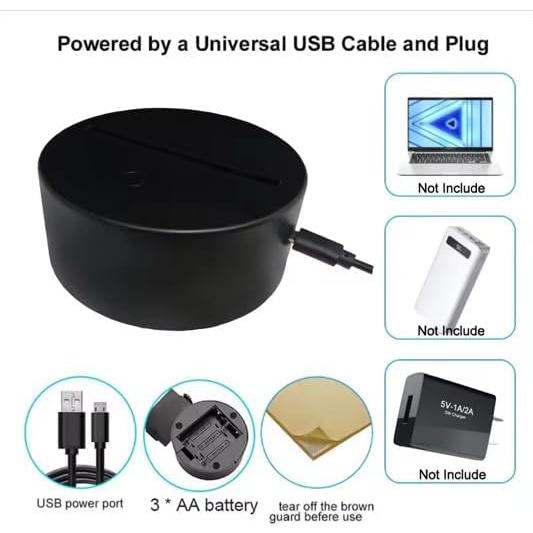 Lámpara LED 3D Jugador de Fútbol 10 - Iluminación Verde USB