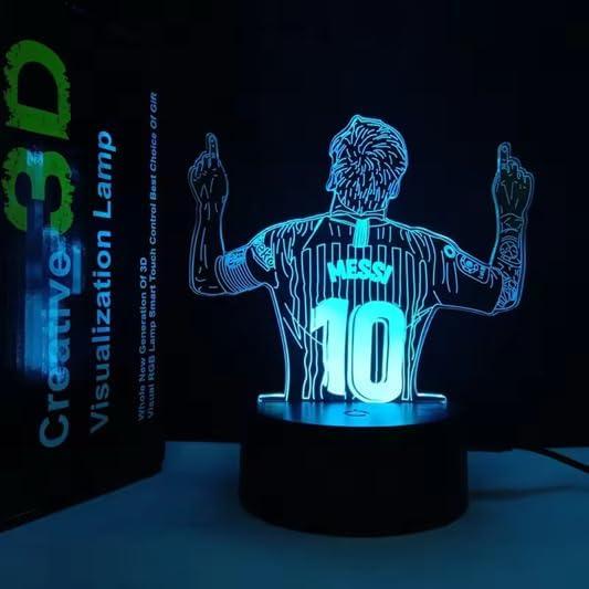 Lámpara LED 3D Jugador de Fútbol 10 - Iluminación Verde USB
