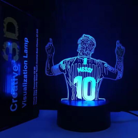 Lámpara LED 3D Jugador de Fútbol 10 - Iluminación Verde USB