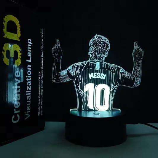 Lámpara LED 3D Jugador de Fútbol 10 - Iluminación Verde USB