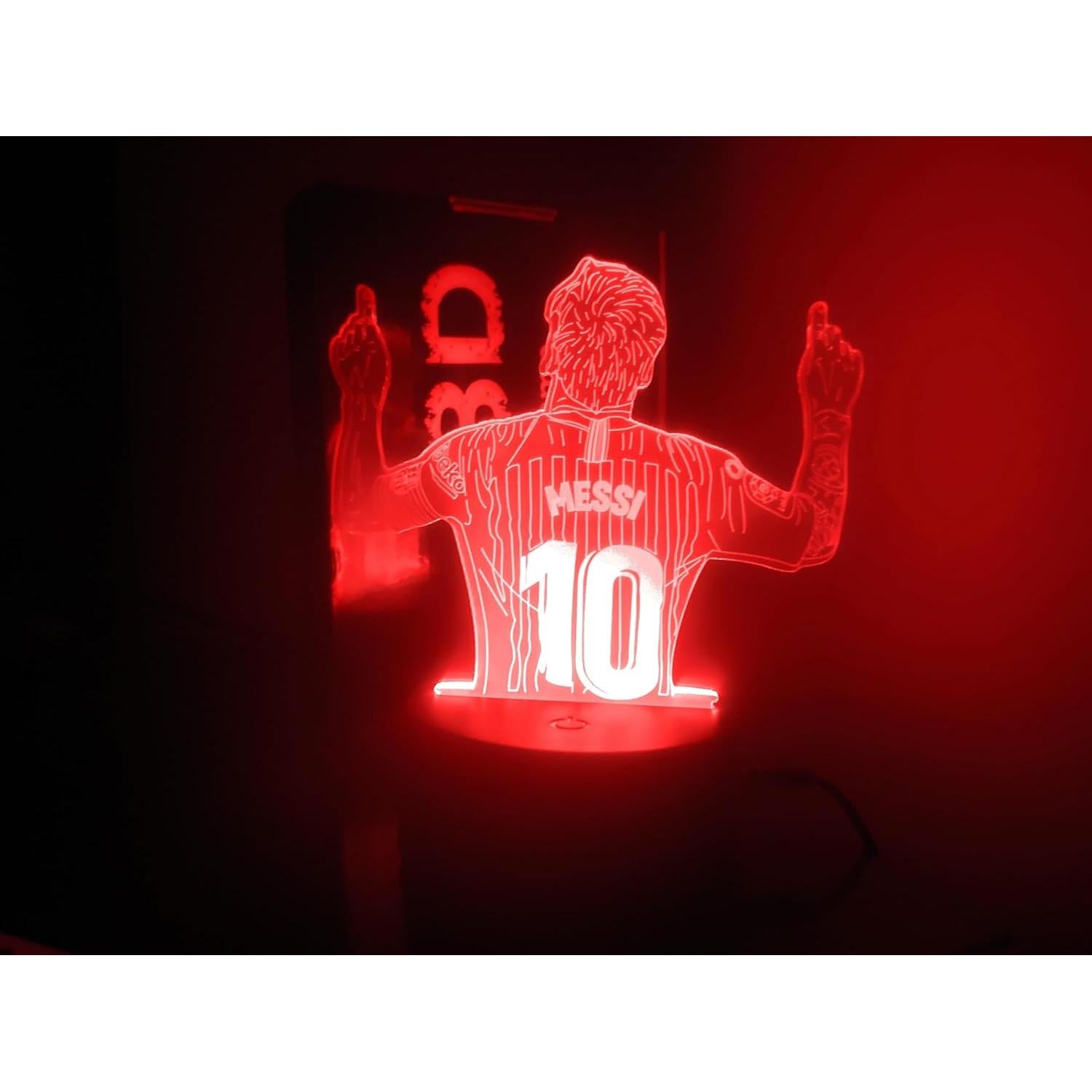 Lámpara LED 3D Jugador de Fútbol 10 - Iluminación Verde USB
