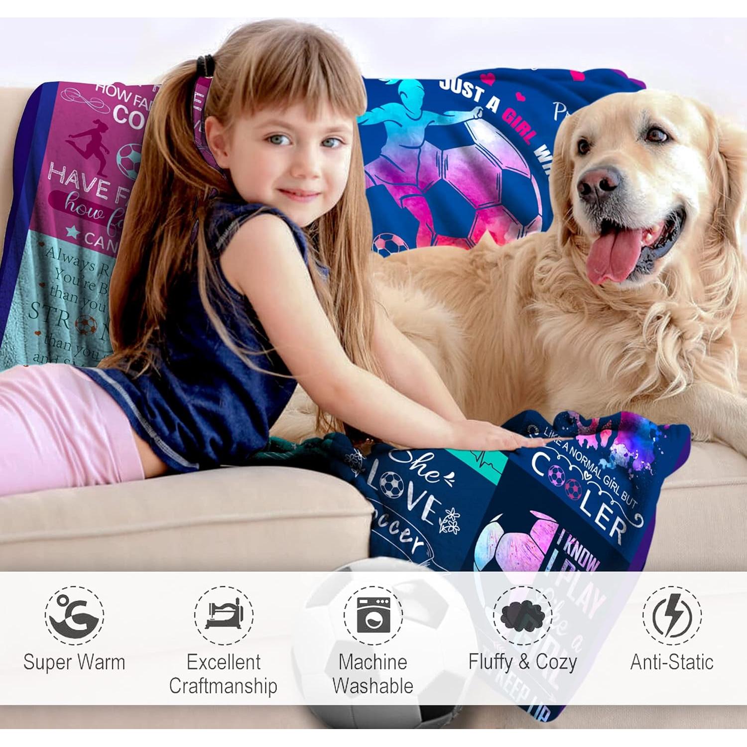 Manta de Fútbol Wowpull 127x102cm Franela Suave y Cálida