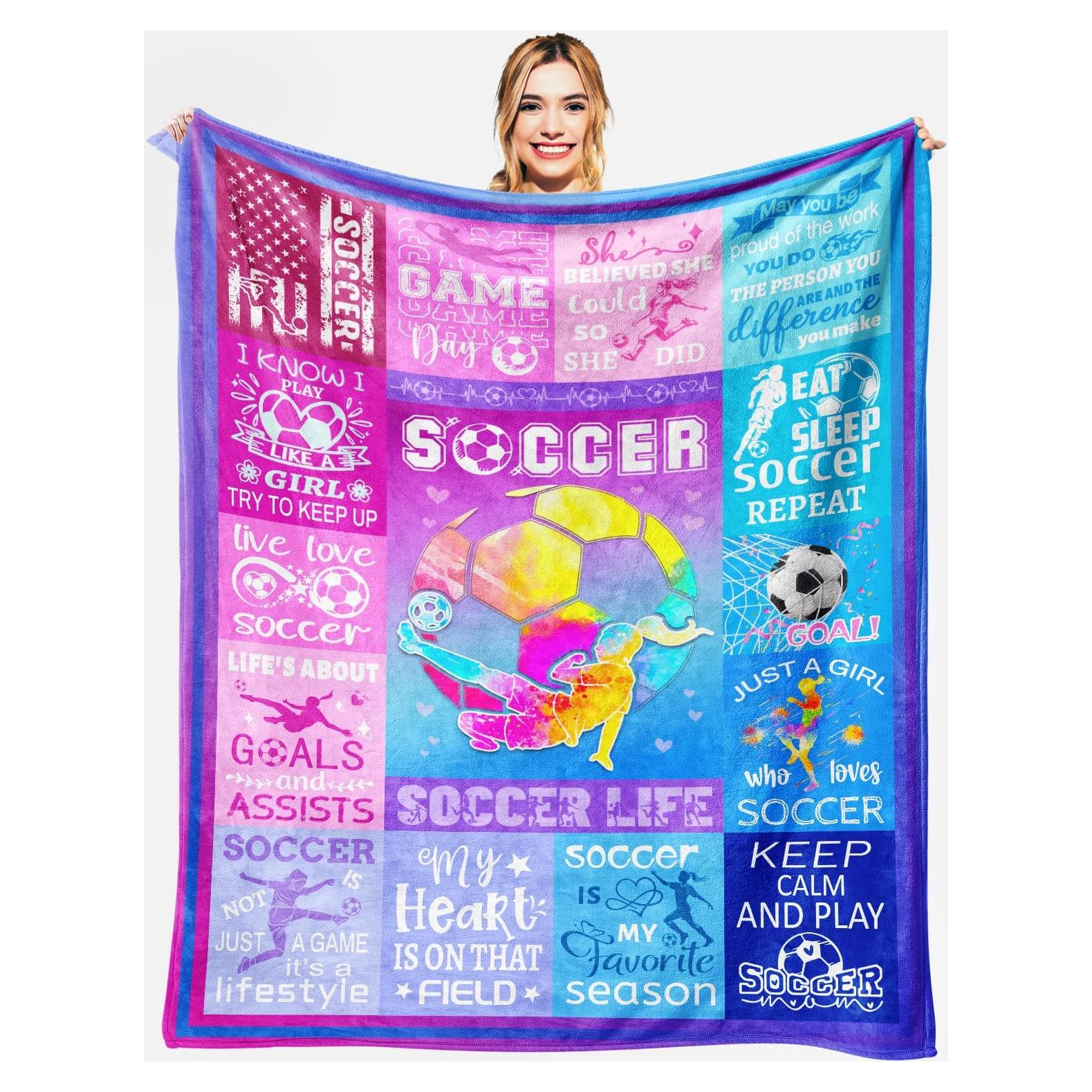 Manta de Fútbol Franela Zeenrtona 127x102cm Púrpura