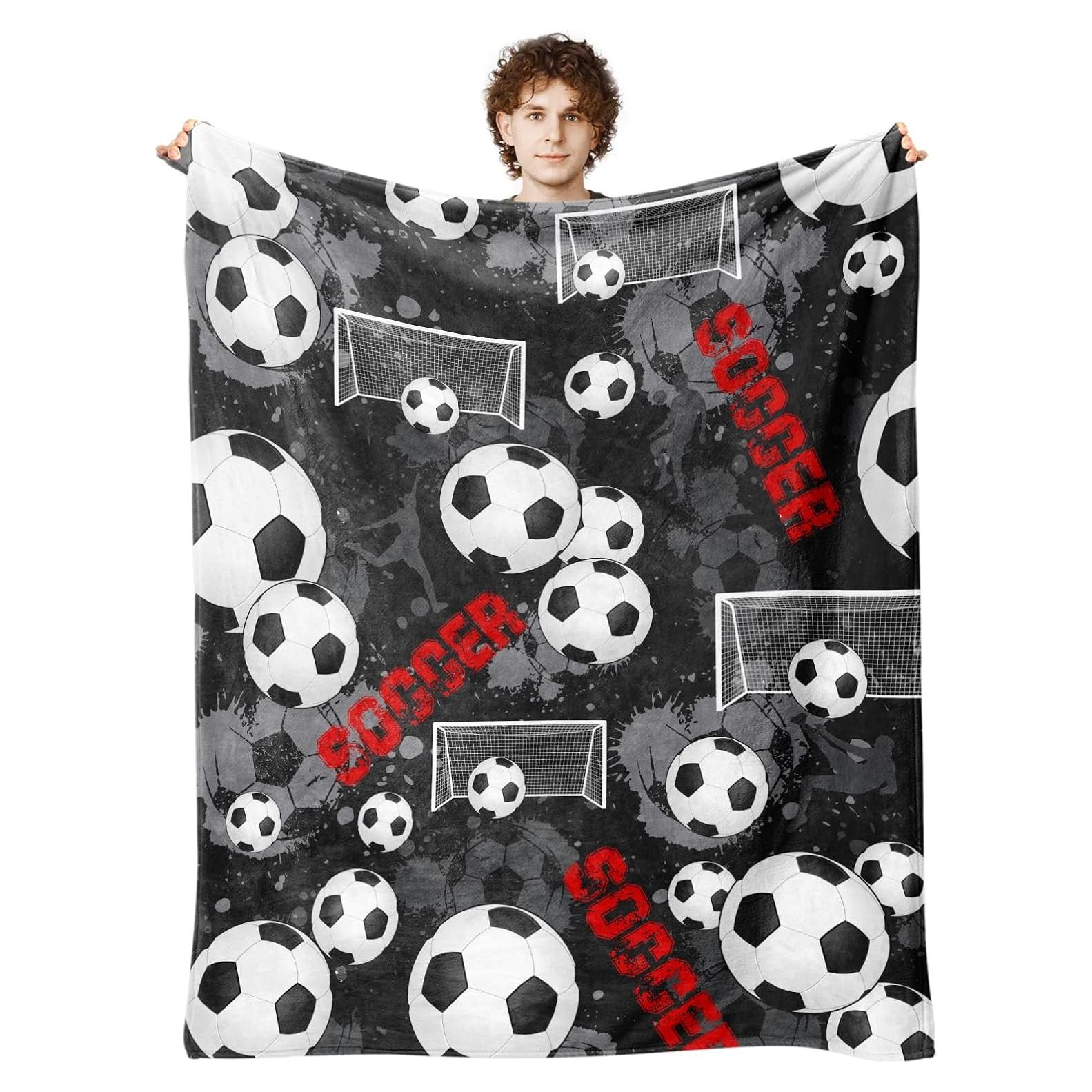 Manta de Fútbol HSELOGI 101.6x127 cm Suave para Niños